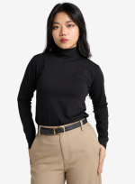 Scoop Neck Long Sleeve Top - Black - Image 3