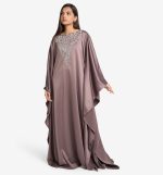 MAHAL Exclusive Qaysera Taupe Embellished Kaftan