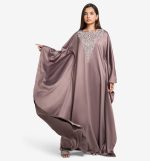 MAHAL Exclusive Qaysera Taupe Embellished Kaftan - Image 2