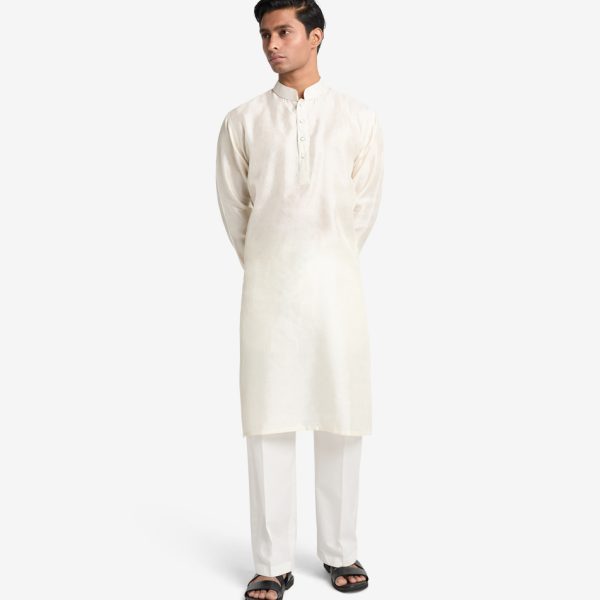 MAHAL White Damask Panjabi