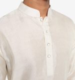 MAHAL White Damask Panjabi - Image 3