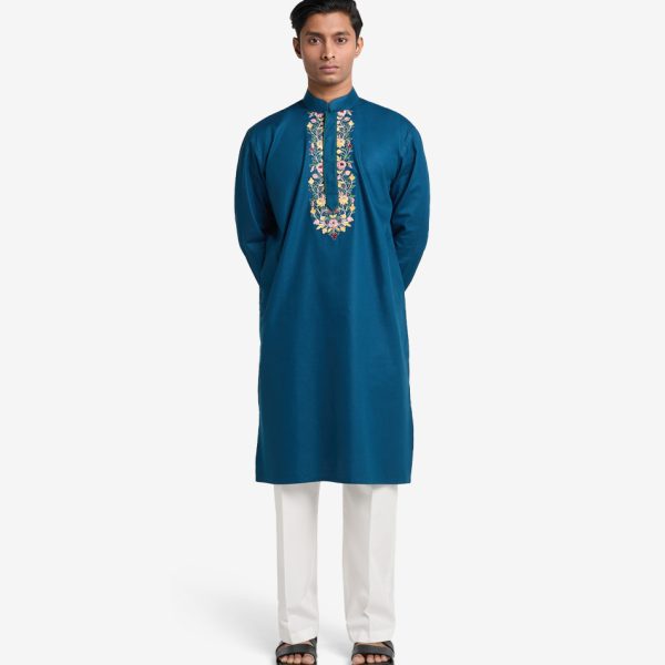 MAHAL Azul Bloom Embroidered Panjabi