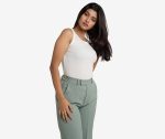 Ribbed Sleeveless Round Neck Top -White - Image 3