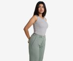 Ribbed Sleeveless Round Neck Top - Grey - Image 3