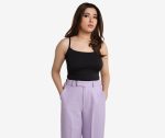 Ultra-Stretch Strappy Black Sleeveless Top - Image 2