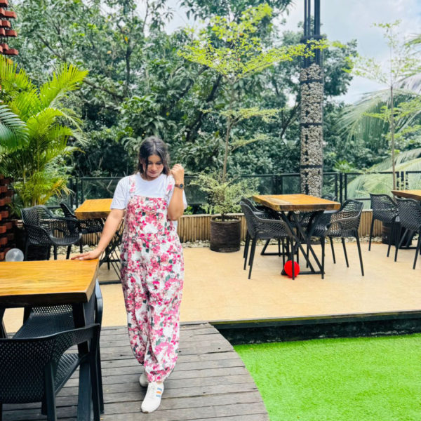 Mammam and princess mat hi printed Denim jumpsuit