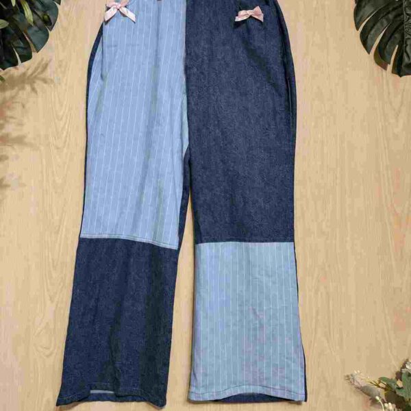 SONYO Playful Asymmetric Contrast Jeans