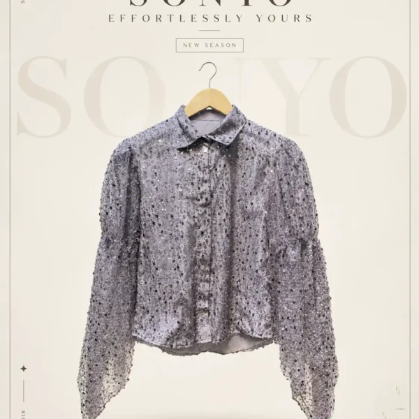 parkly Lavender Sheer Lace Top