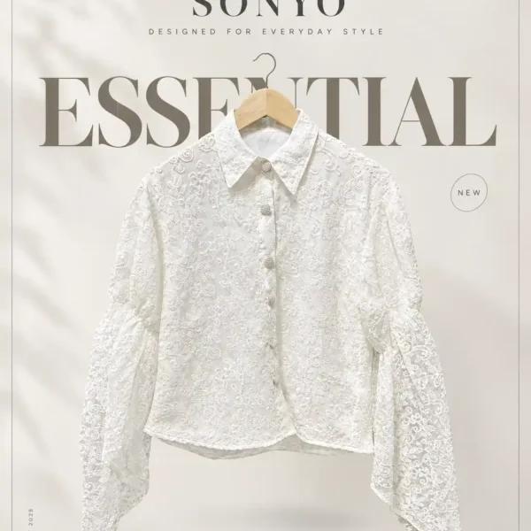 Off-White Embroidered Lace Statement Top