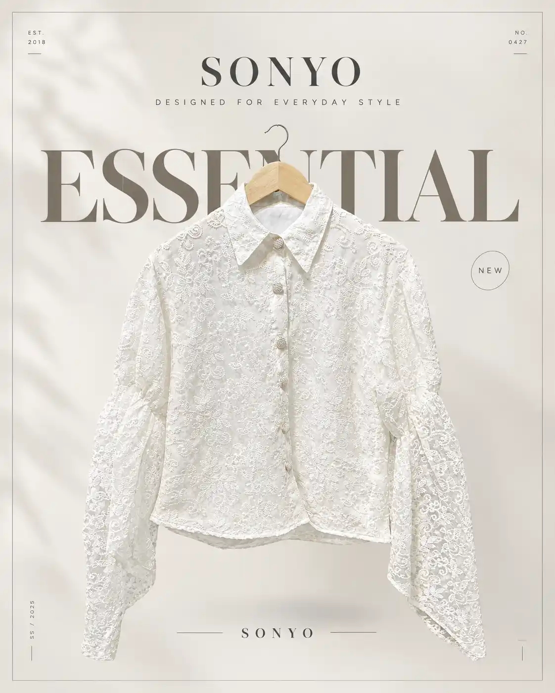 Updated Tops07 (1) Off-White Embroidered Lace Statement Top - Image 1