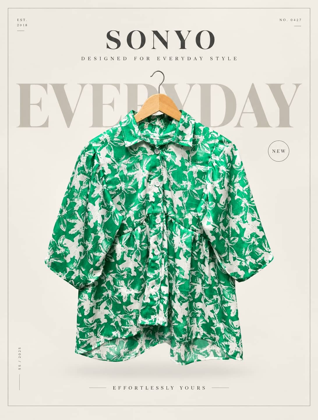 Updated Tops09 (2) SONYO Pleated Chiffon Collared Top - Image 1