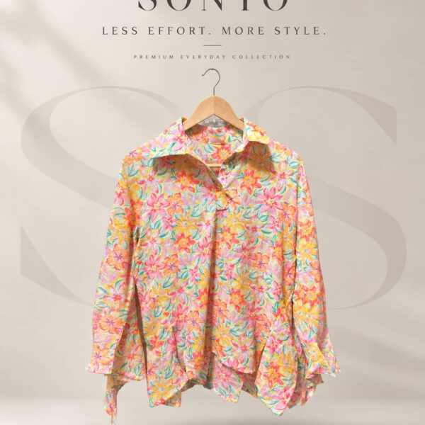 SONYO Watercolor Floral Long-Sleeve Top