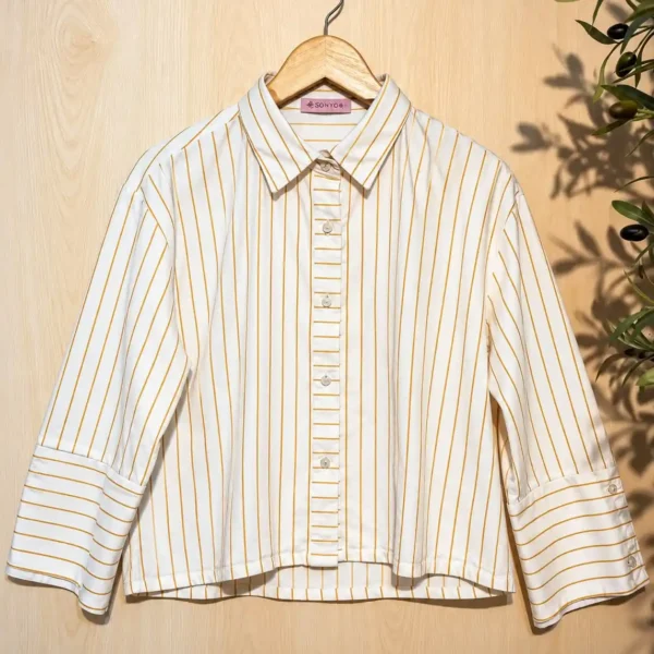 SONYO Long-Cuff Striped Daily Top